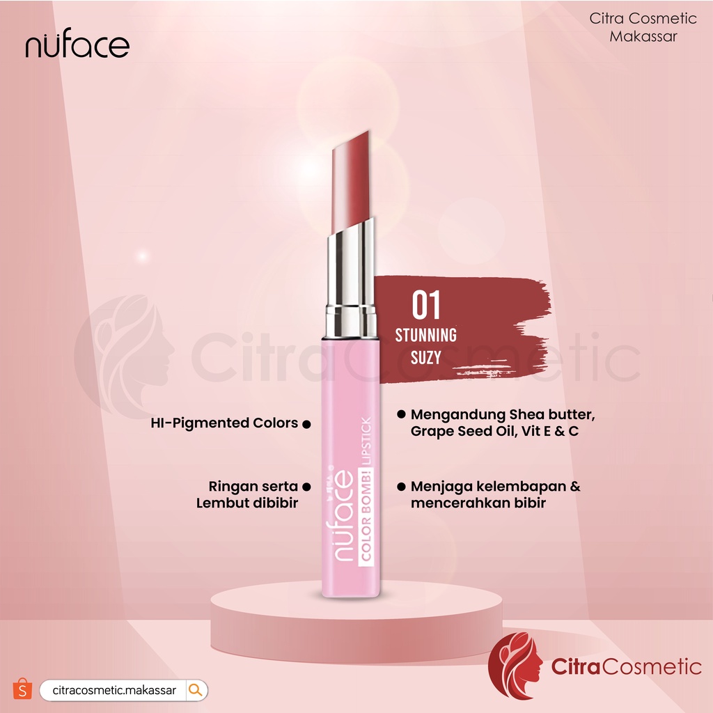 Nuface Nu Matte Color Bomb Lipstick Series