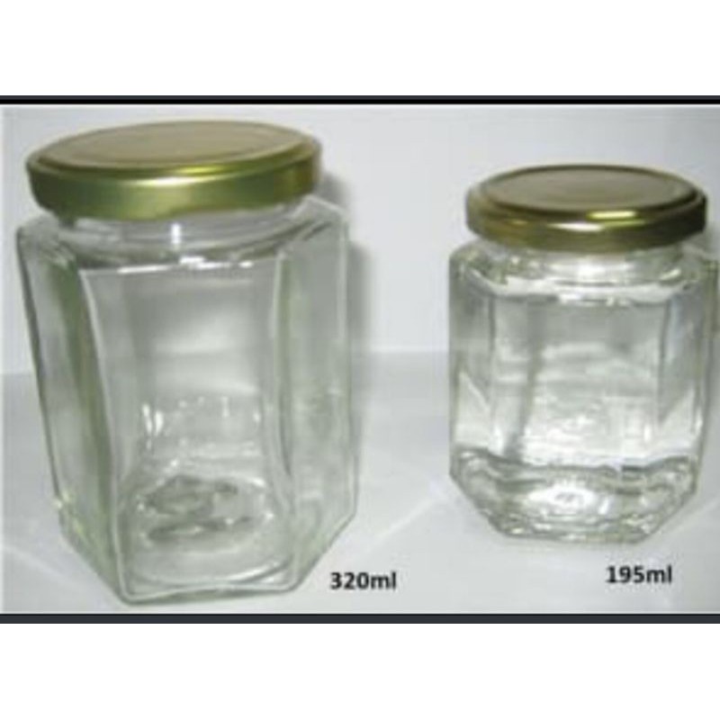 jar kaca Hexagonal 320 ml