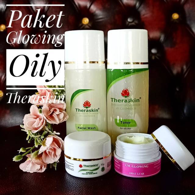 PAKET GLOWING OILY  THERASKIN