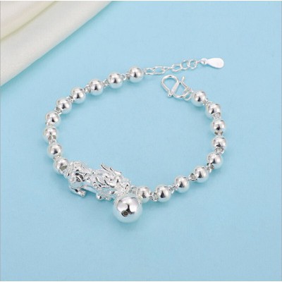 925 perak sterling vintage wanita gelang beruntung fashion perhiasan