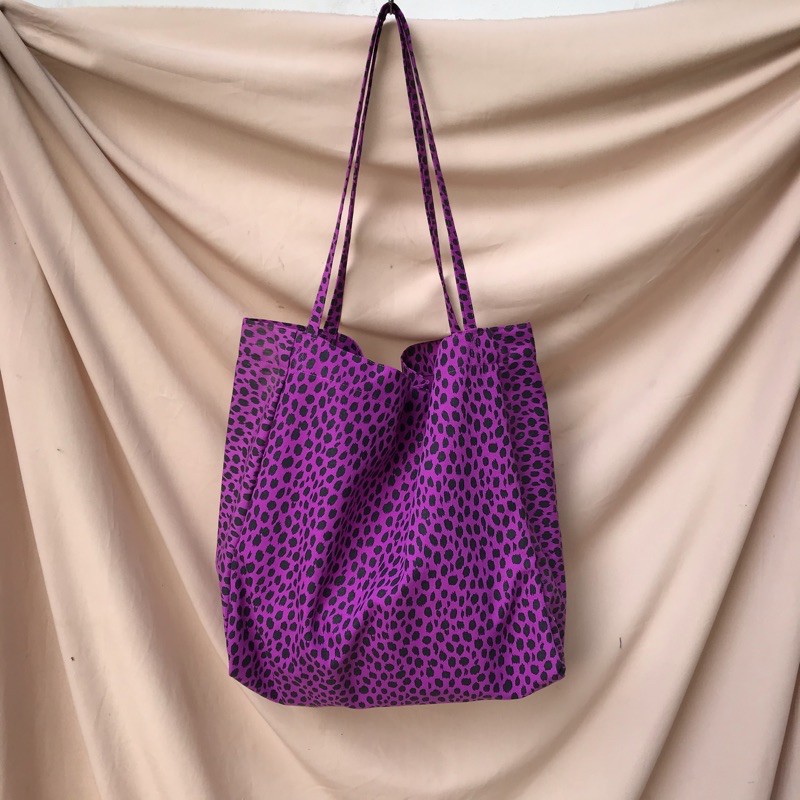 Cabiciks - Leo Purple Baggy Tote Bag Kanvas