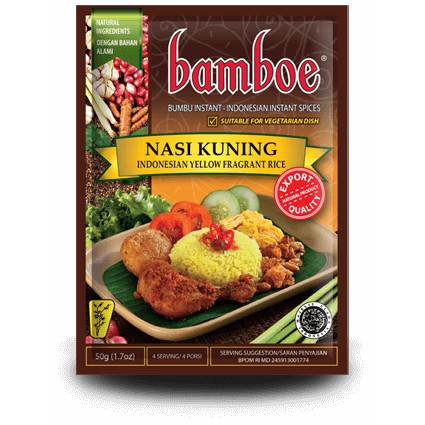 

Bumbu Instan Bamboe Nasi Kuning (50 gr), Tanpa Extract, Essence & Pewarna Buatan