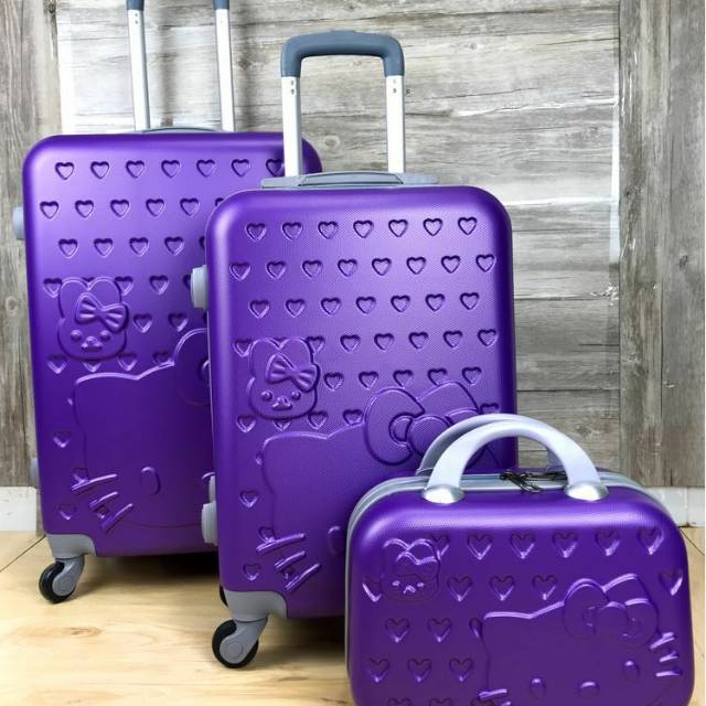 Koper Fiber Hk Ungu Tua Set 3in1