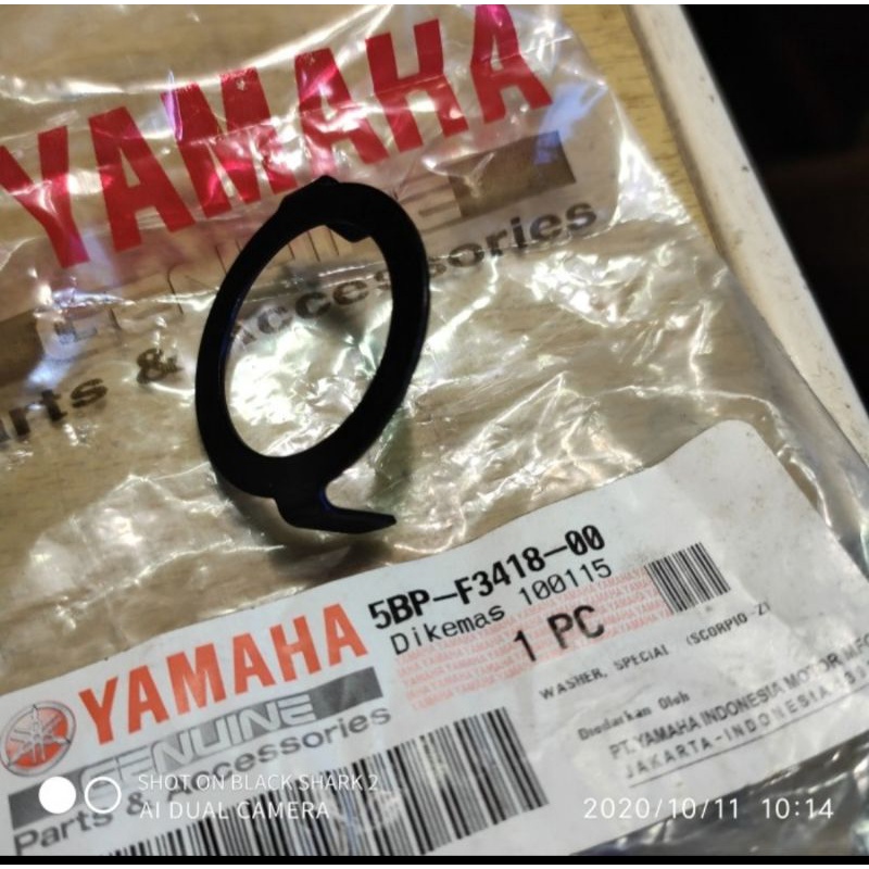 WASHER PLATE PENGUNCI MUR KOMSTIR SCORPIO VIXION OLD ASLI ORI YAMAHA 5BP F3418 00