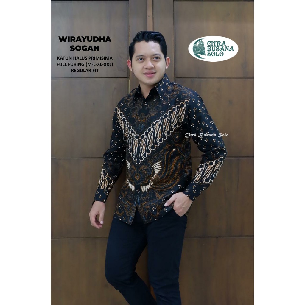 WIRAYUDHA SOGAN Kemeja Batik Pria Full Furing Bahan Katun Halus Primisima