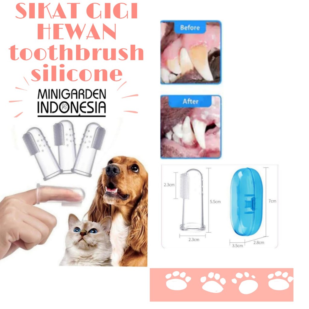 SIKAT GIGI JARI SILIKON sikat lidah anjing kucing pet finger toothbrush silicone sikat gigi bayi