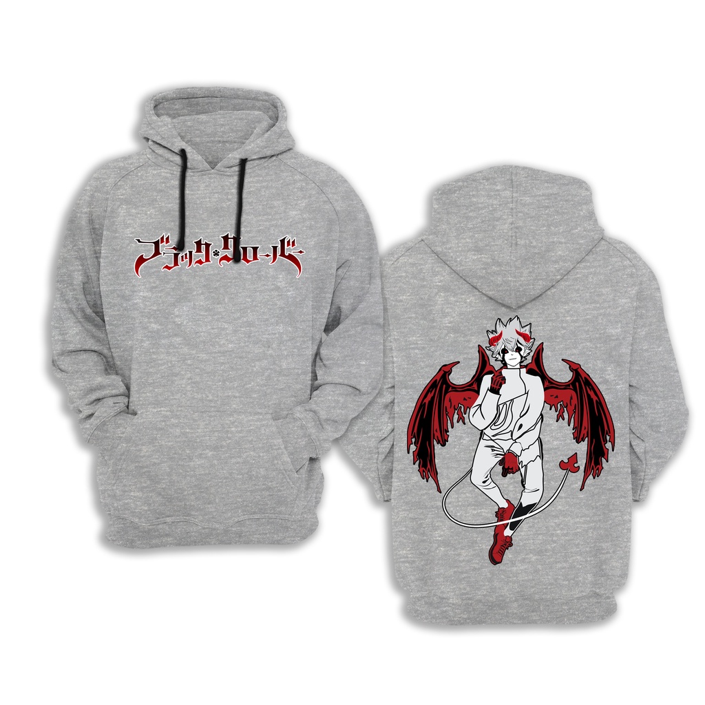 HOODIE SWEATER LOGO BLACK CLOVER ASTA DEMON FIRE RED SPECIAL ANIME