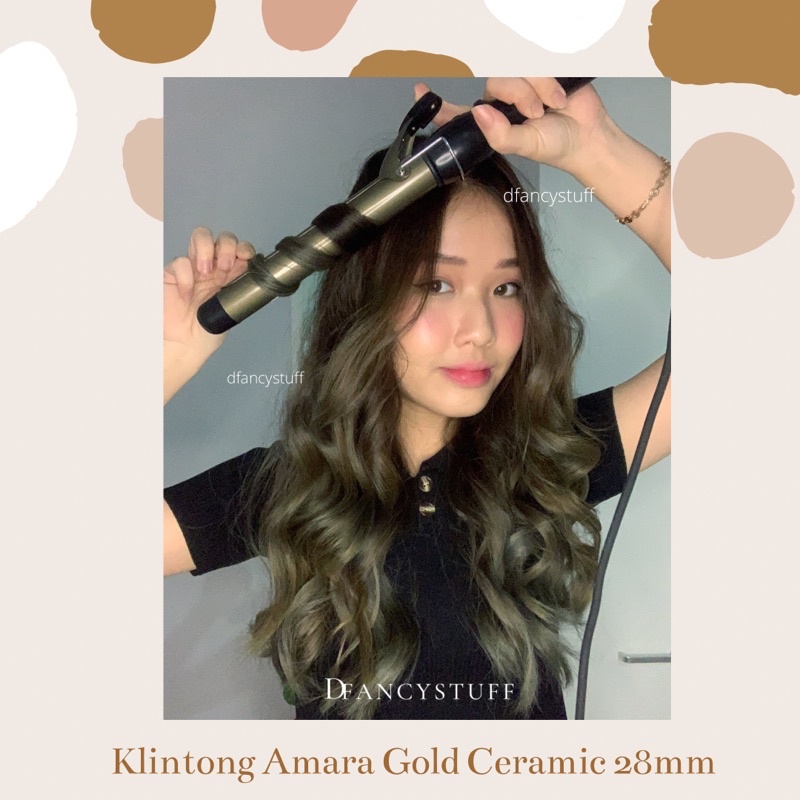 Klintong Amara Gold Ceramic 28mm 32mm 38mm Original - Catokan Curly Keriting Rambut