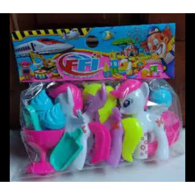 Fi 556 mainan es krim + kuda pony isi 3