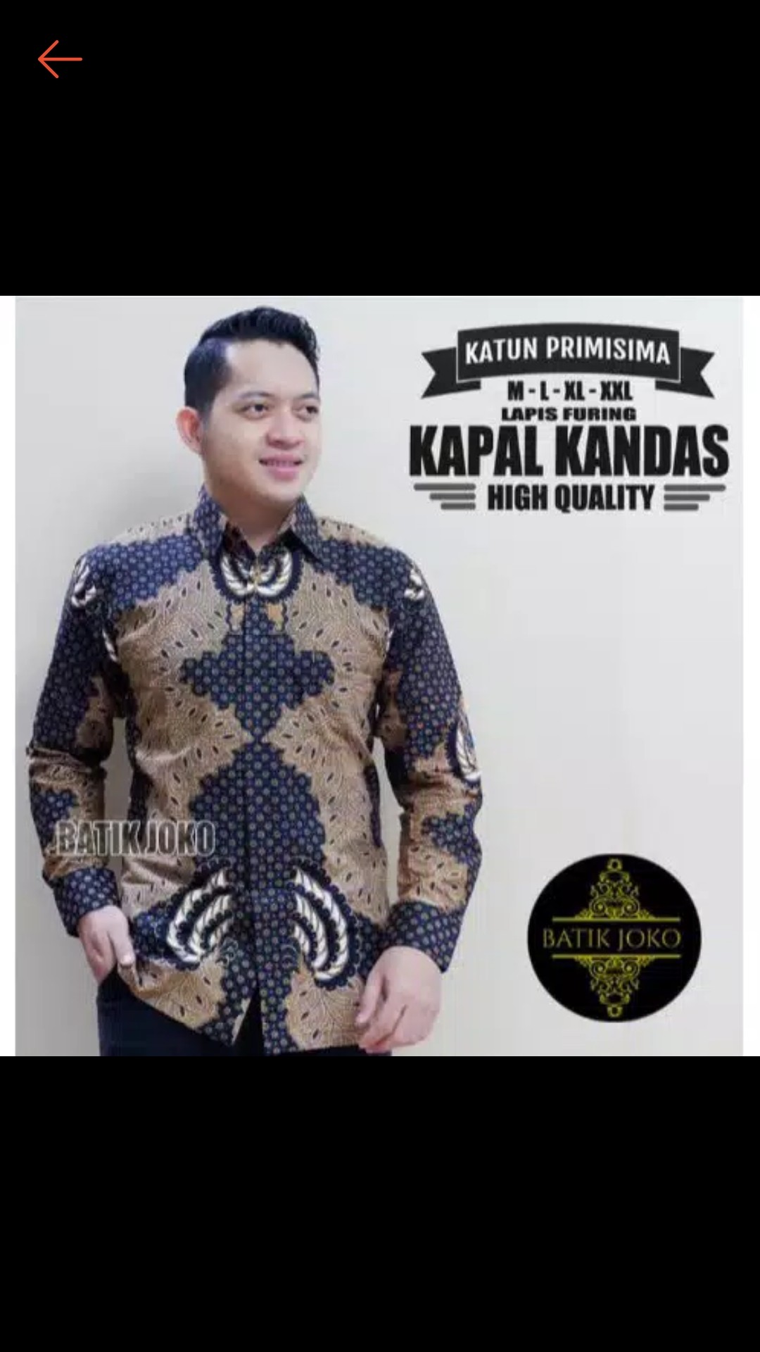 Kapal Kandas Kemeja Batik Pria Lengan Panjang Full Furing By Joko