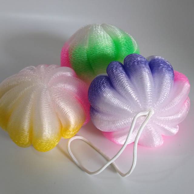 BATH SPONGE SPONS MANDI LABU WARNA PELANGI / SPONS MANDI MODEL LABU / SHOWER PUFF 1 ( SATU ) PCS