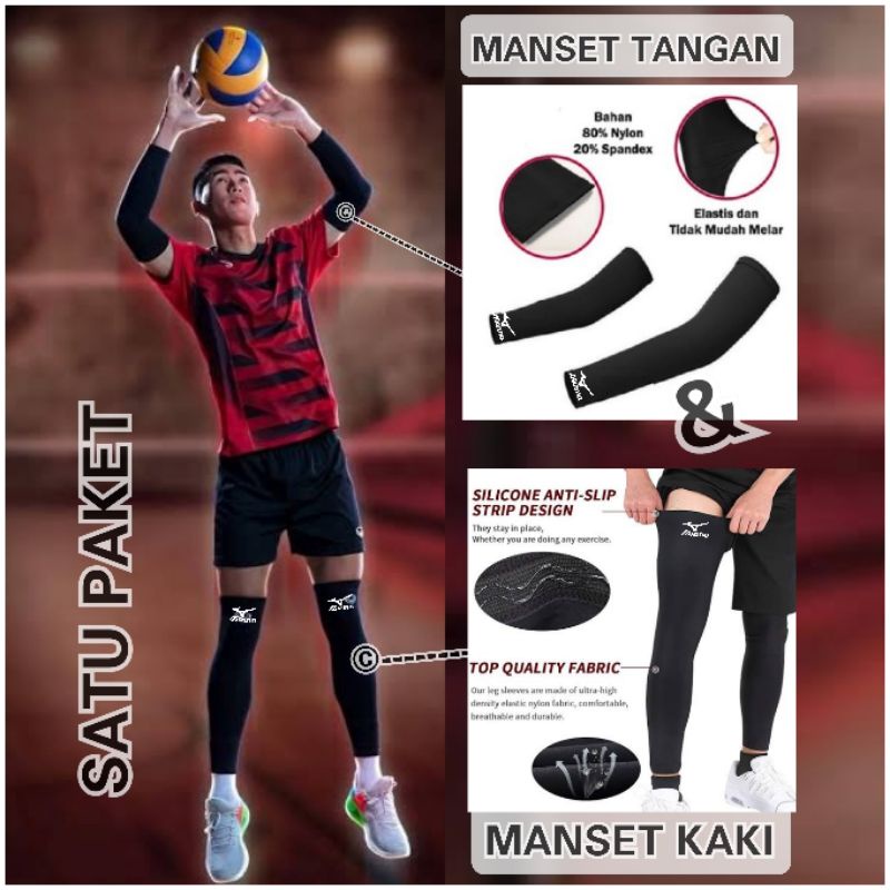 Manset tangan dan manset kaki volly dekker betis arm Sleeve volly sarung tangan mancing