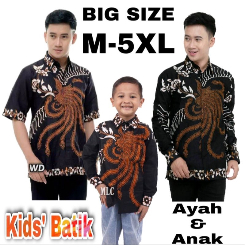 BATIK KEMEJA LENGAN PANJANG BIG SIZE JUMBO M,L,XL,XXL,3XL,4XL,5XL Dan Hem Lengan pendek jumbo