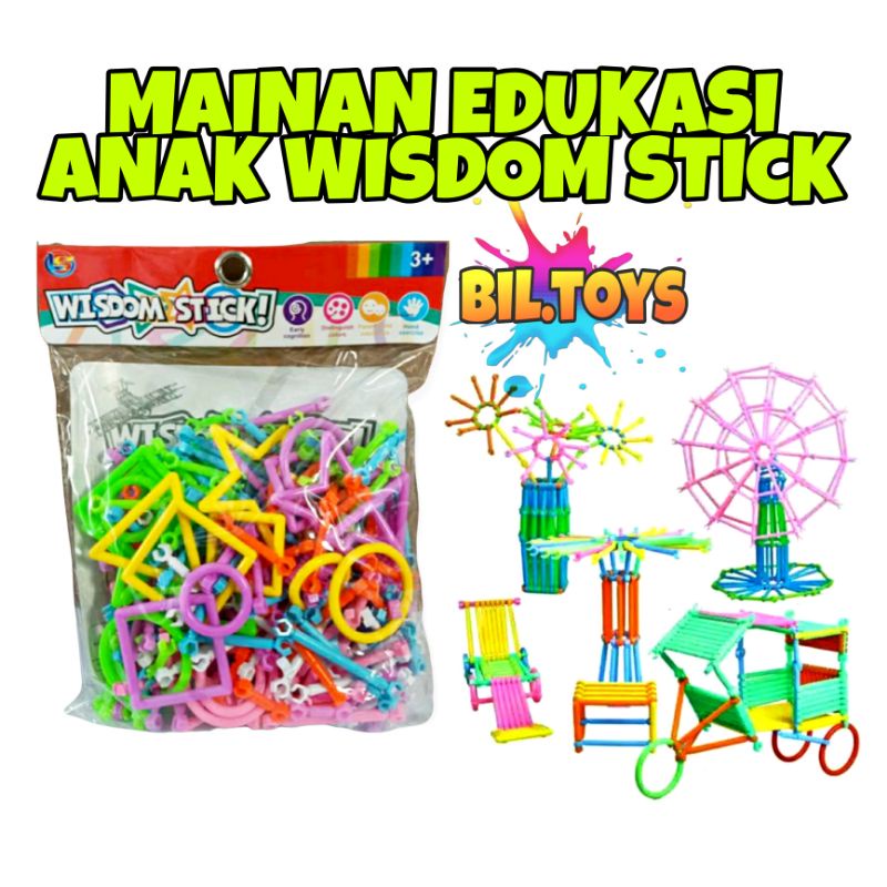 MAINAN ANAK EDUKASI STICK WISDOM STICK MAINAN KREATIVITAS ANAK MAINAN BONGKAR PASANG PUZLLE STIK