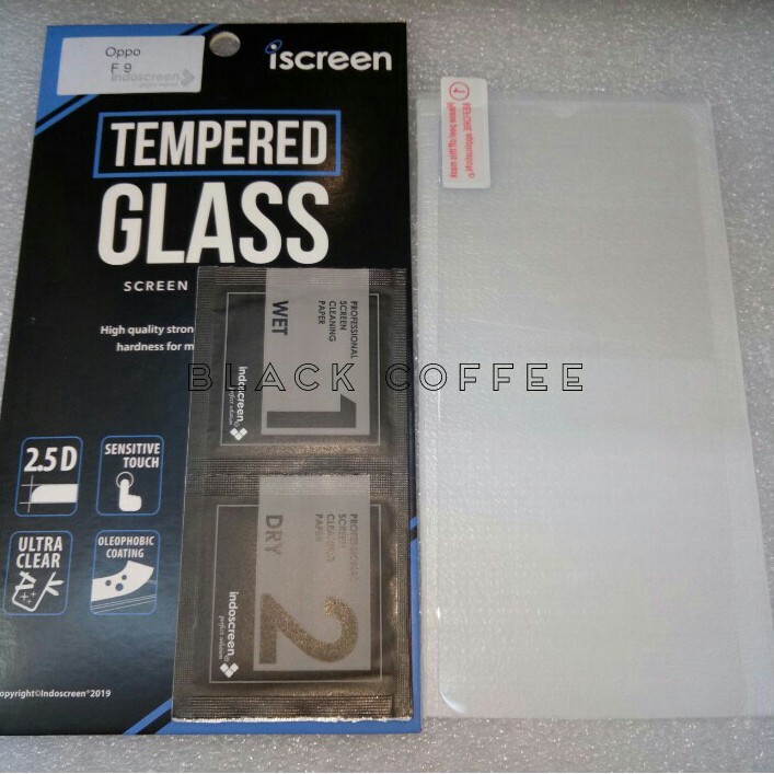 Tempered glass oppo F9 /pro tempered glass iScreen bening