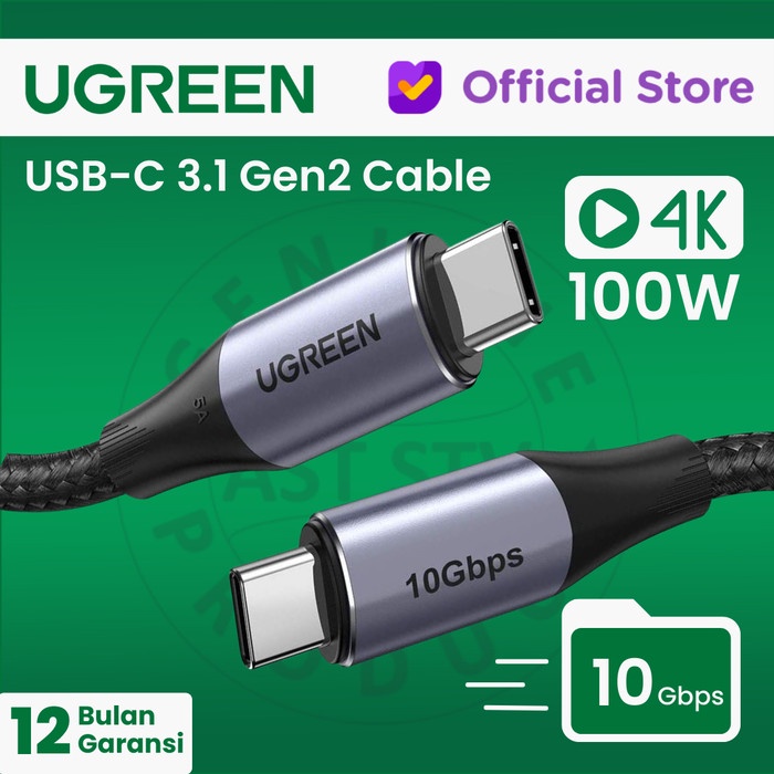 UGREEN Kabel USB-C GEN2 5A/100W/10Gbps Nylon Braided - US355