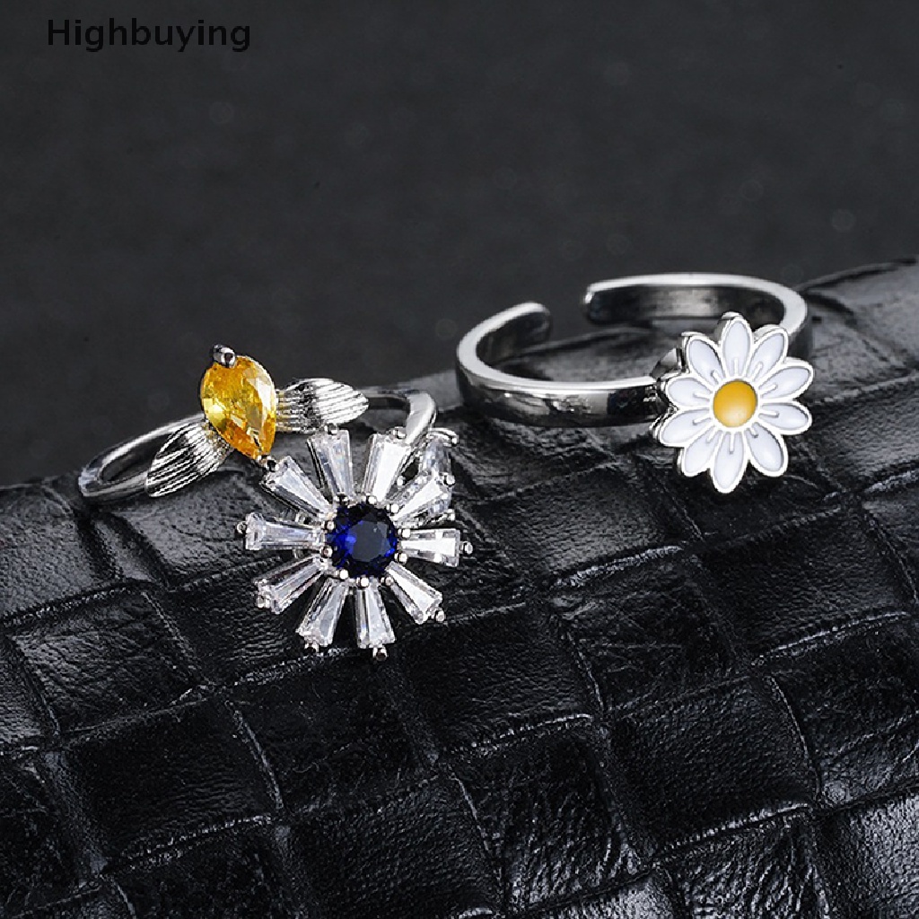 Hbid Cincin Anti Stress Bentuk Bunga Matahari / Daisy / Bintang / Planet Untuk Wanita Sun Flower