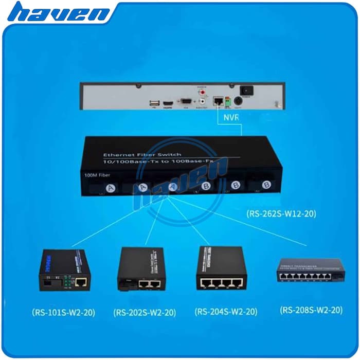 Media Converter 6 Port FO Switch Fiber Optic 6 Port SC 100 Mbps