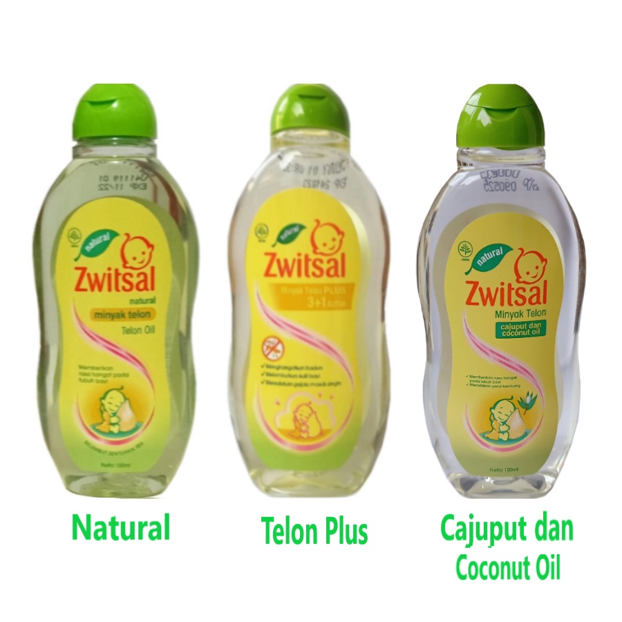 Zwitsal Natural Baby Minyak Telon Natural/Telon Plus/Cajuput &amp; Coconut Oil 100 ml