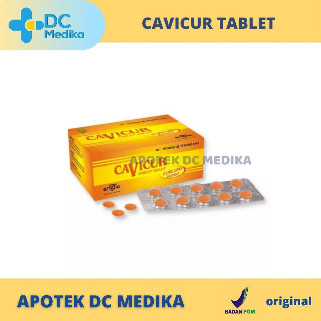 CAVICUR TABLET 1 Strip 10 Tablet/ Curcuma Tablet/ Vitamin Penambah Nafsu Makan