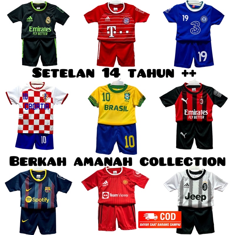 Baju bola anak 14 tahun/ kaos bola anak remaja/ jersey futsal anak/ pakaian olahraga anak tanggung/ baju futsal anak