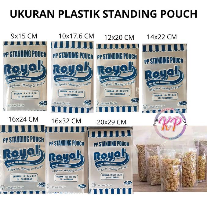 PP STANDING POUCH PLASTIK ZIPLOCK 12 X 20 CM
