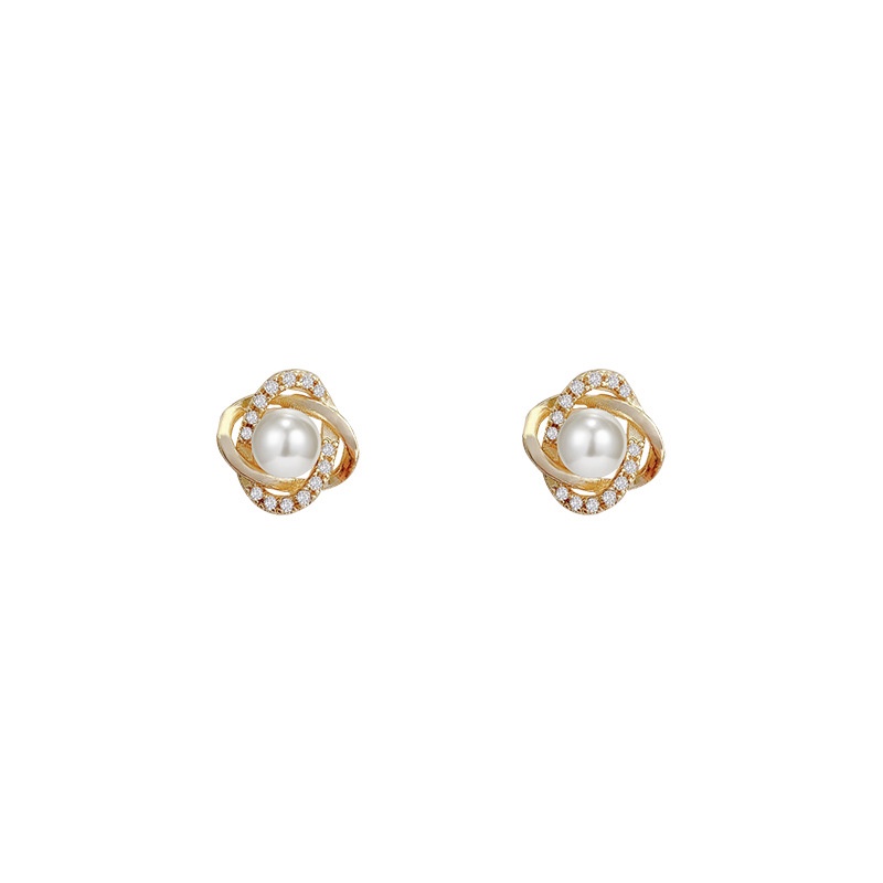 Anting Tusuk Sterling silver 925 Desain Bunga Hias Zircon / Berlian Untuk Wanita