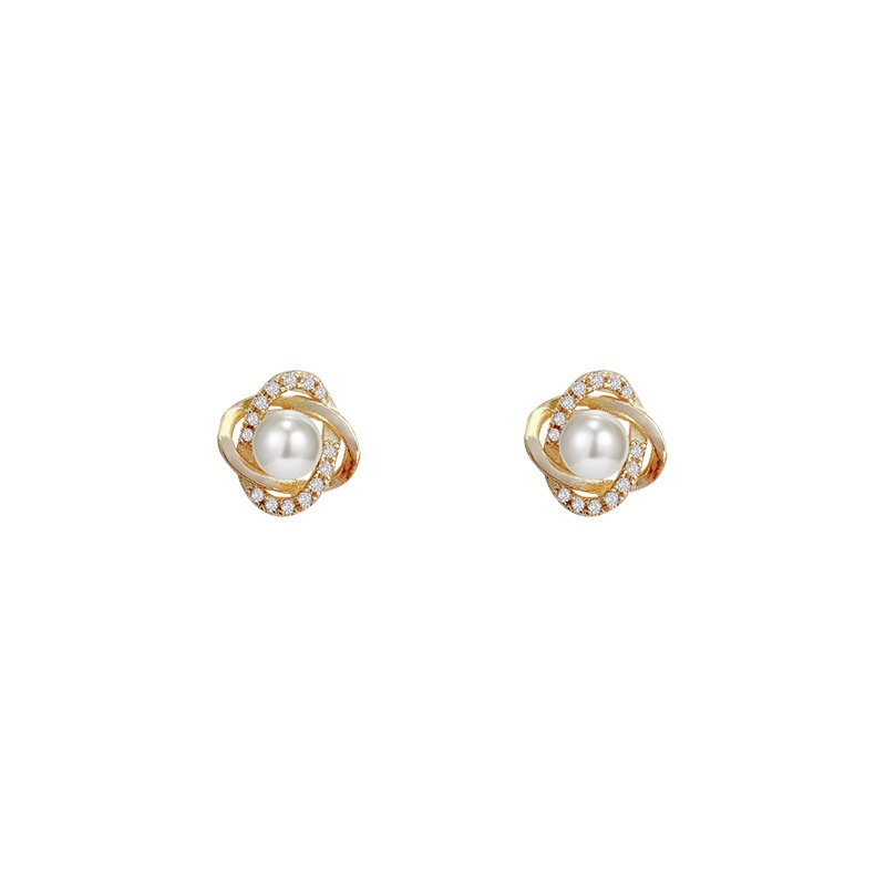 Anting Tusuk Sterling silver 925 Desain Bunga Hias Zircon / Berlian Untuk Wanita