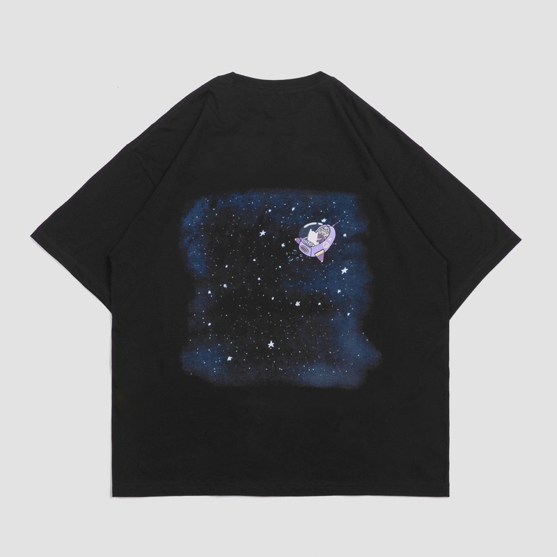 FAITH FADE UTOPIA - Astro Cat Oversized Tee (Black)