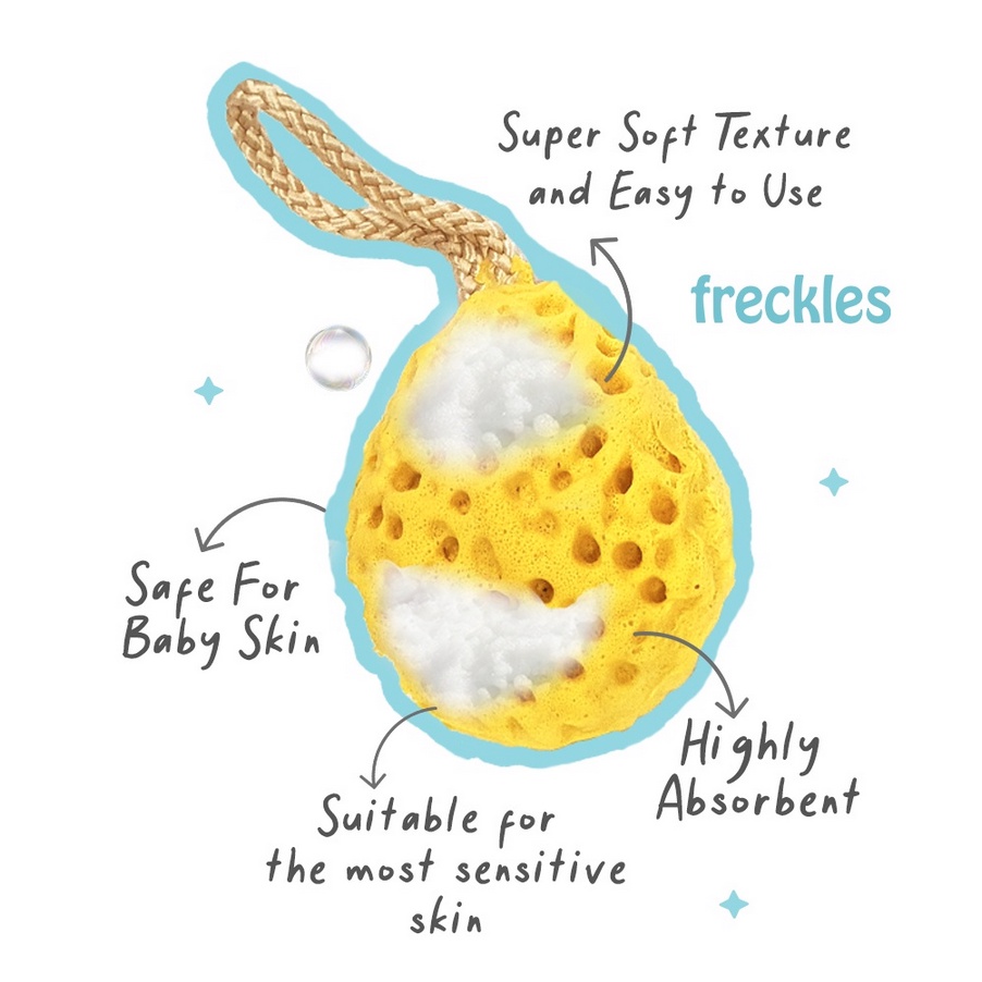 Freckles Natural Baby Bath Sponge Spons Mandi Anak Bayi Natural Spon Bathtub Aksesoris