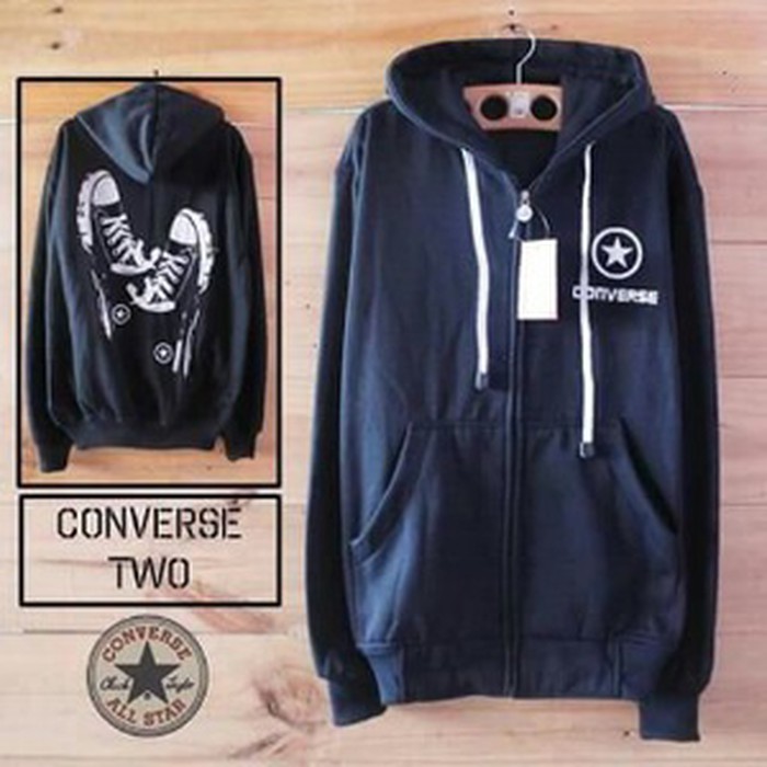 jaket sweater converse sepatu navy / biru dongker terbaru terlaris