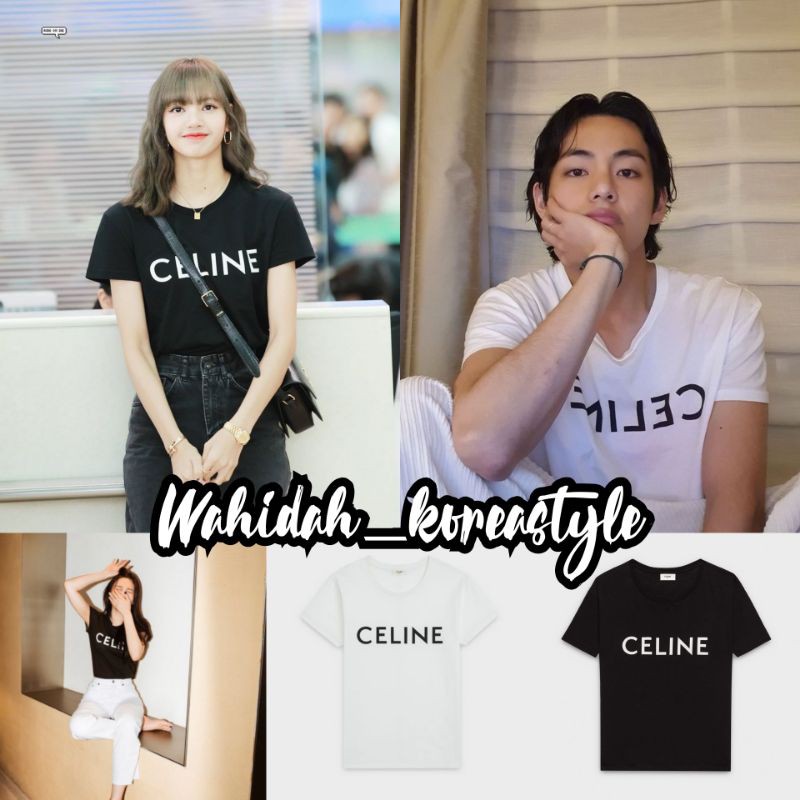 Baju Tshirt V BTS/Lisa Blackpink/Joy Red Velvet "Celineee" Baju Idol Kpop Fashion