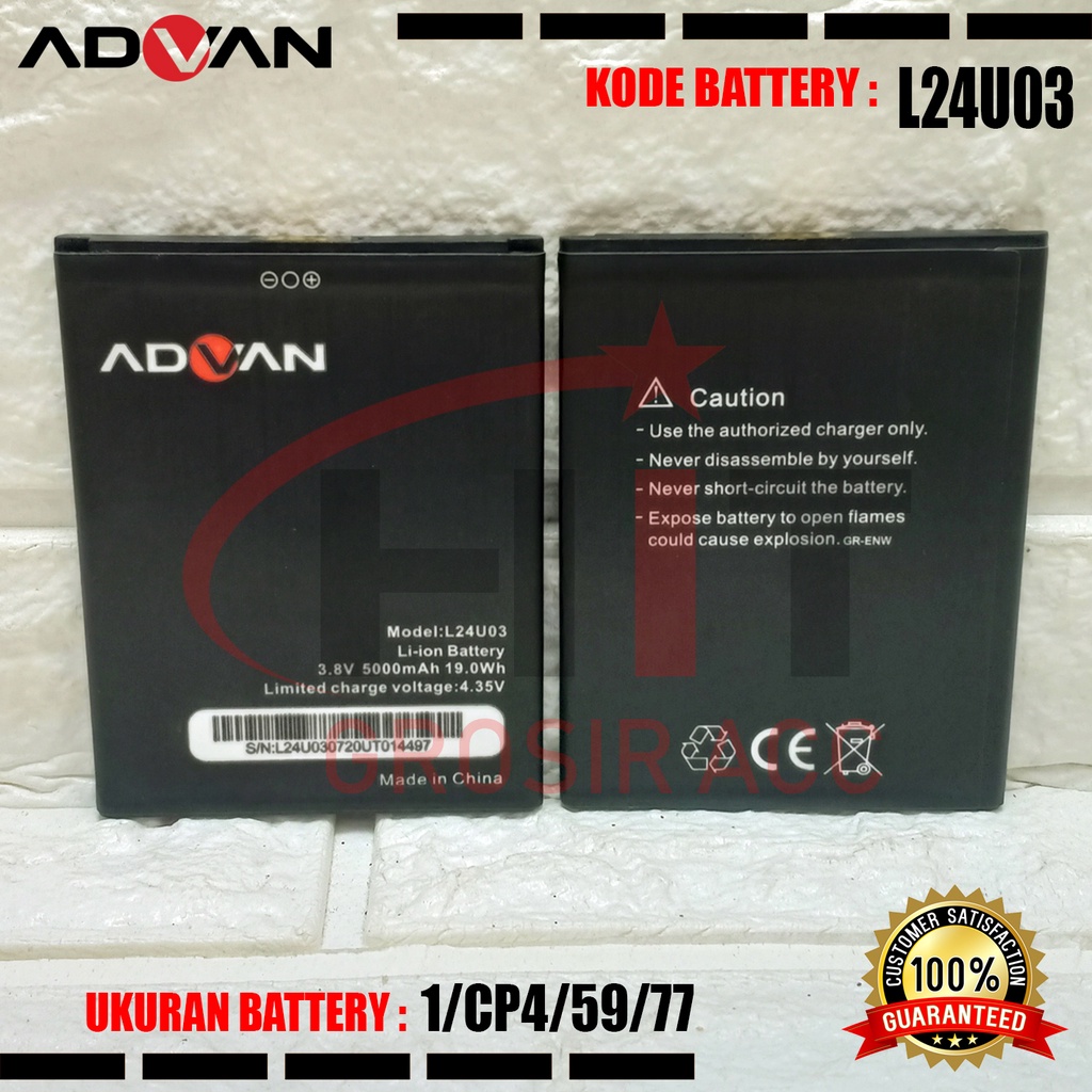 Baterai Battery Original ADVAN Nasa 5202 5.2 Inchi L24U03 Vandroid