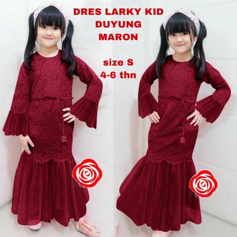 MAXI DUYUNG KID /GAMIS BROKAT ANAK UMUR 4-6THN -7-9THN 10-12THN GOOD QUALITY