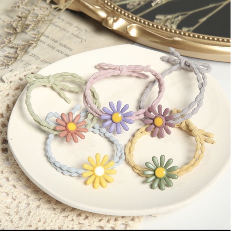 Karet Ikat Rambut Wanita Motif Bunga