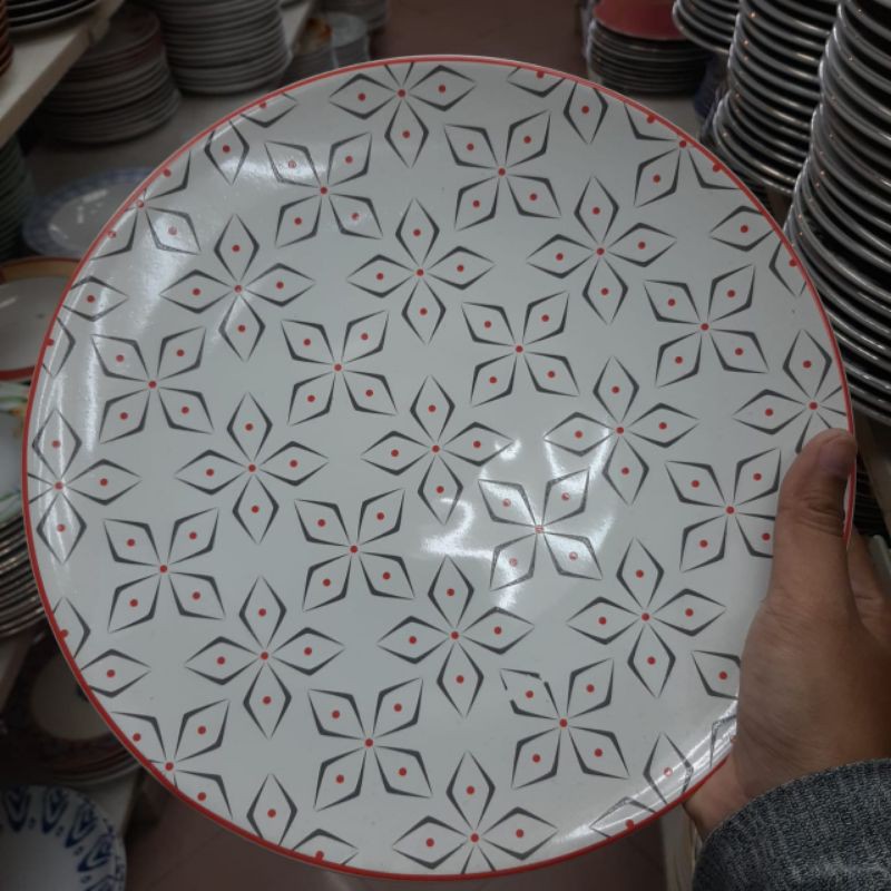 BATIK DINNER PLATE PIRING KERAMIK SANGO MOTIF BUNGA INDONESIA KOLEKSI DEKOR DAPUR CANTIK