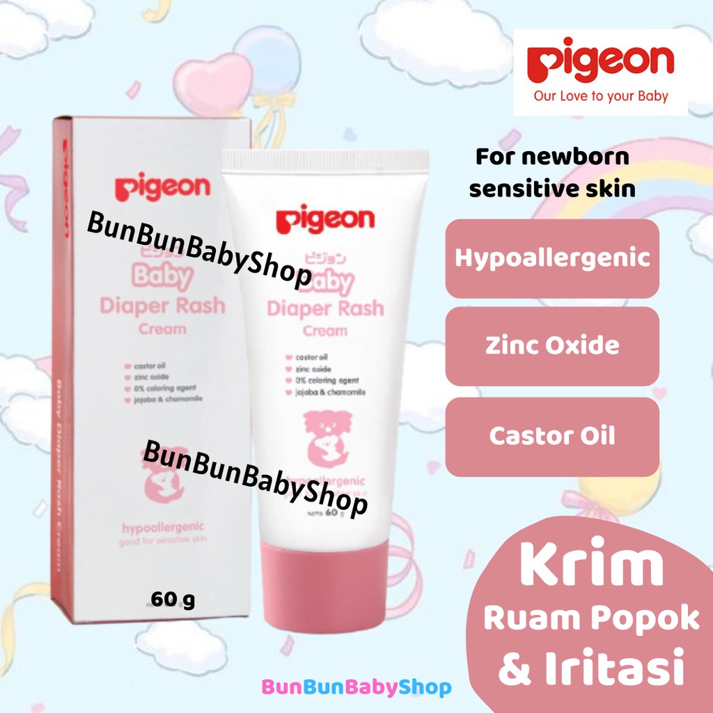 Pigeon Baby Diaper Rash Cream/Krim Ruam Popok Bayi 60gr mail