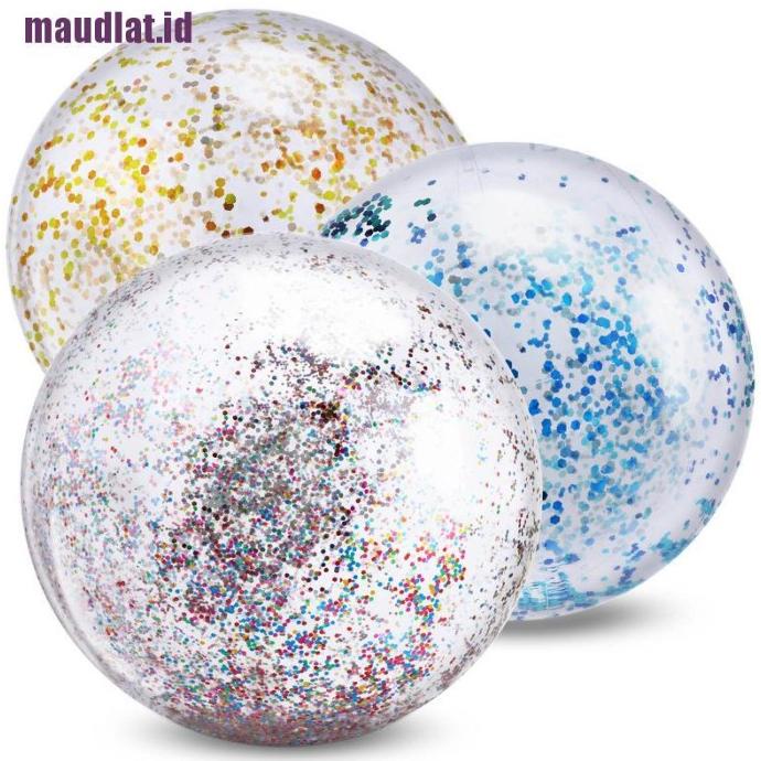 (Dlat) Mainan Bola Pantai Tiup Aksen Glitter Untuk Anak Laki-Laki / Pe Rereynarina
