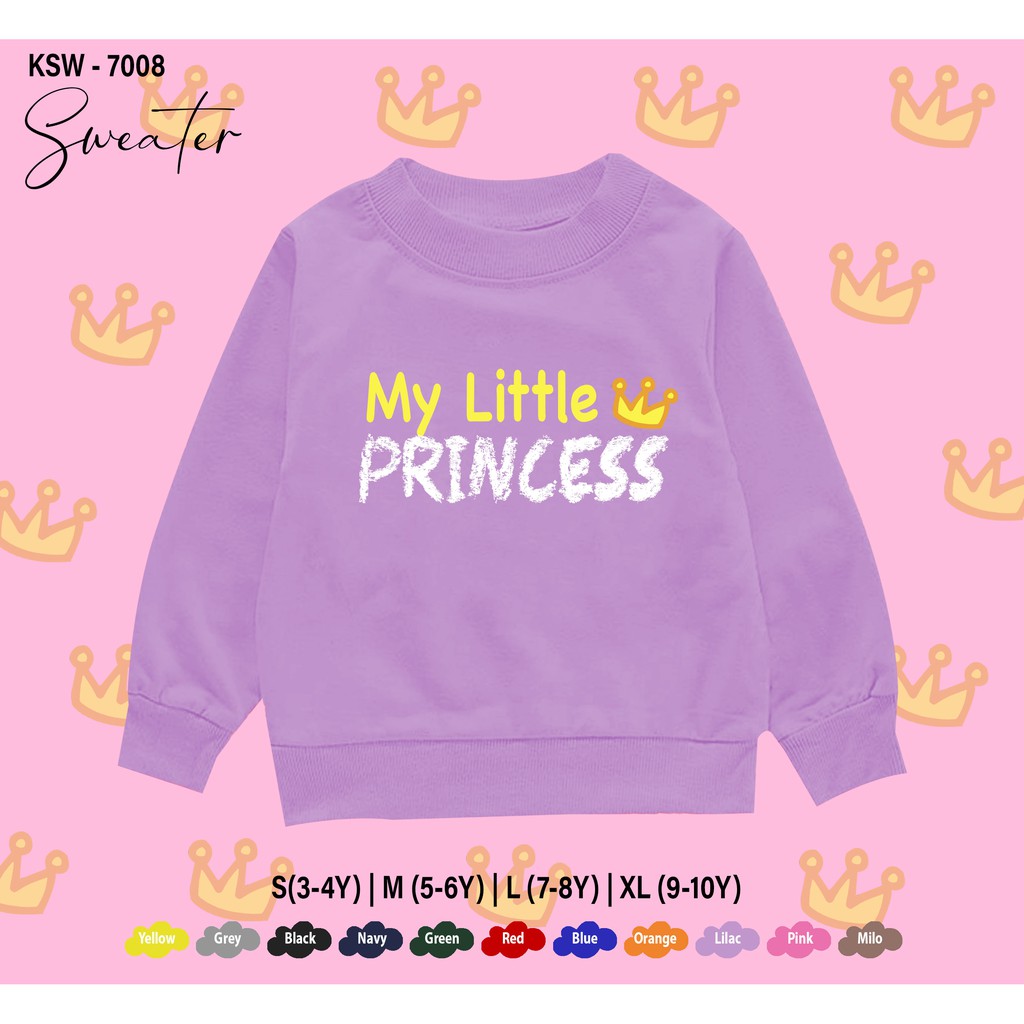 SWEATER ANAK -ANAK / BAJU  KIDS 1-10THN / BAHAN FLEECE PREMIUM ADEM / MY LITTLE PRINCES / UNISEX