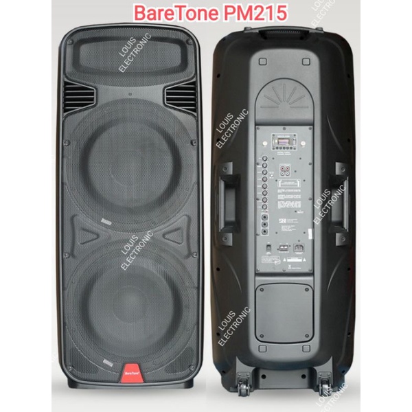 Speaker Portable Baretone PM215 2 x 15 Inch Portable Meeting 15&quot; Double + 2 MiC Wireless (1000 W)