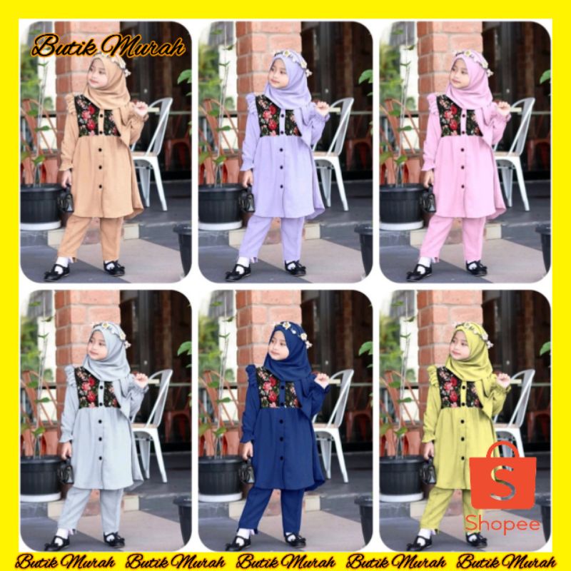 KD ST CACA KS baju anak Perempuan Setelan baju anak umur 4 5 6 tahun pesta anak cewek lucu Lebaran P