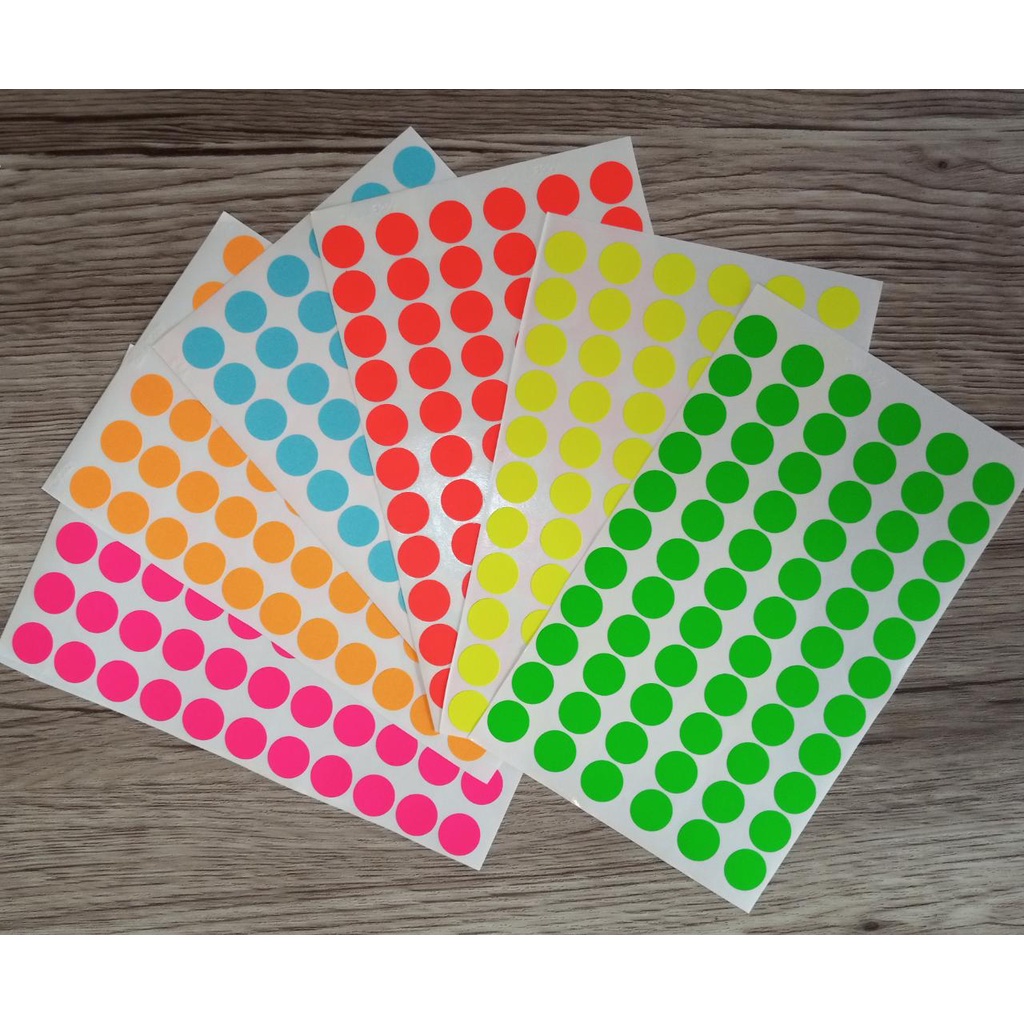 Jual Sticker Label Color Dot 1 Warna / Stiker Bulat / Stiker Warna