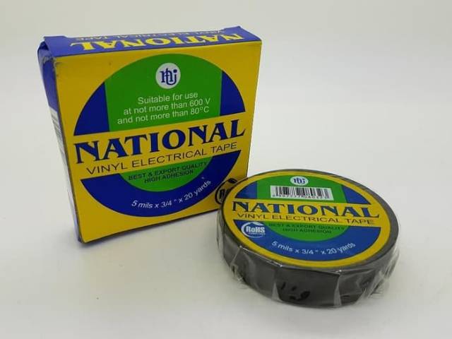 Isolasi Selotip Listrik Kabel Vinyl / Electrical Tape NATIONAL - 3/4&quot; x 20 yard