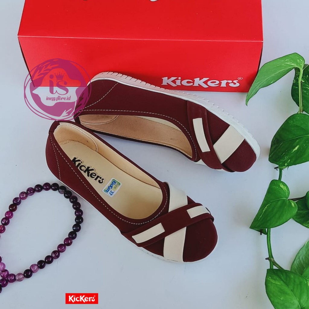 SEPATU FLAT SLIP ON WANITA KICKERS MURAH KODE BLT-08 HARGA GROSIR