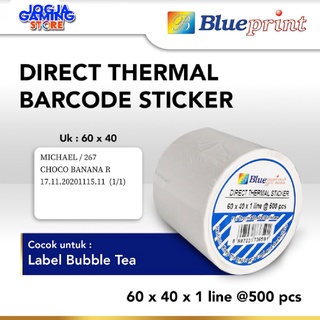 

BLUEPRINT DTS 60x40 x 1 Line isi 500 - Direct Thermal Stiker Label Obat LAB