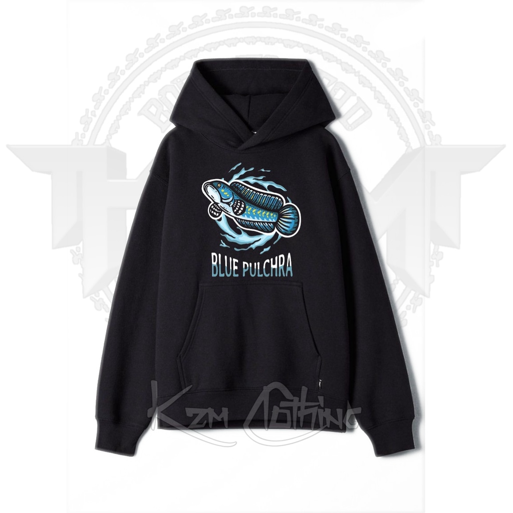 BAJU ANAK JAKET ANAK SWEATER ANAK HOODIE IKAN CHANNA FISH SNAKEHEAD BLUE PULCHRA TERBARU
