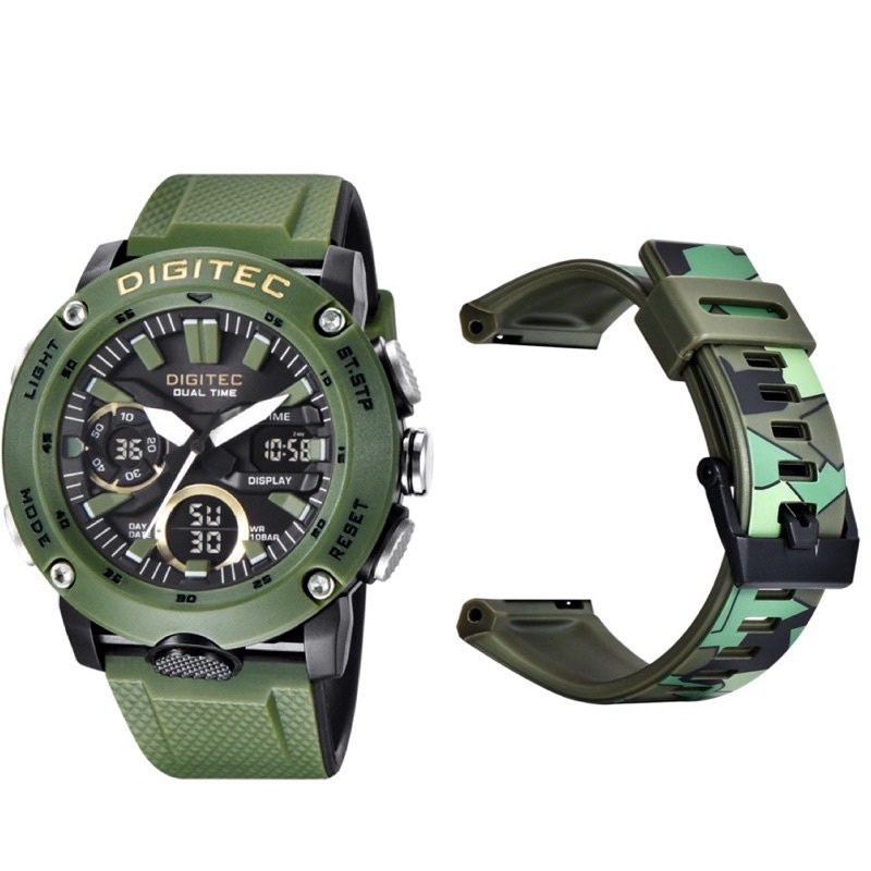 JAM TANGAN PRIA DIGITEC PAKET RUBBER DG-3094/ DA-3118T ORIGINAL WATERPROOF