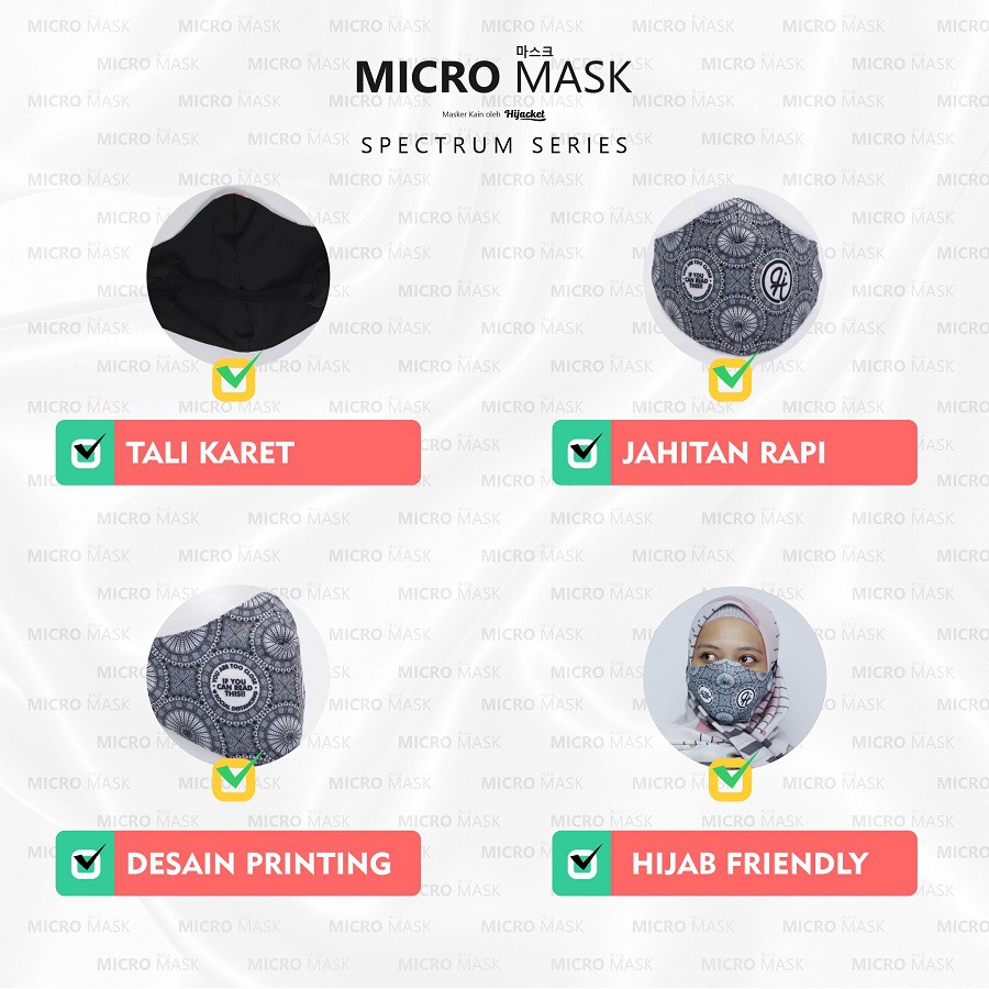 UNISEX - Masker Spectrum By Hijacket kain Hijab Tali Karet Polos Motif Earloop Lucu Pria Wanita-4