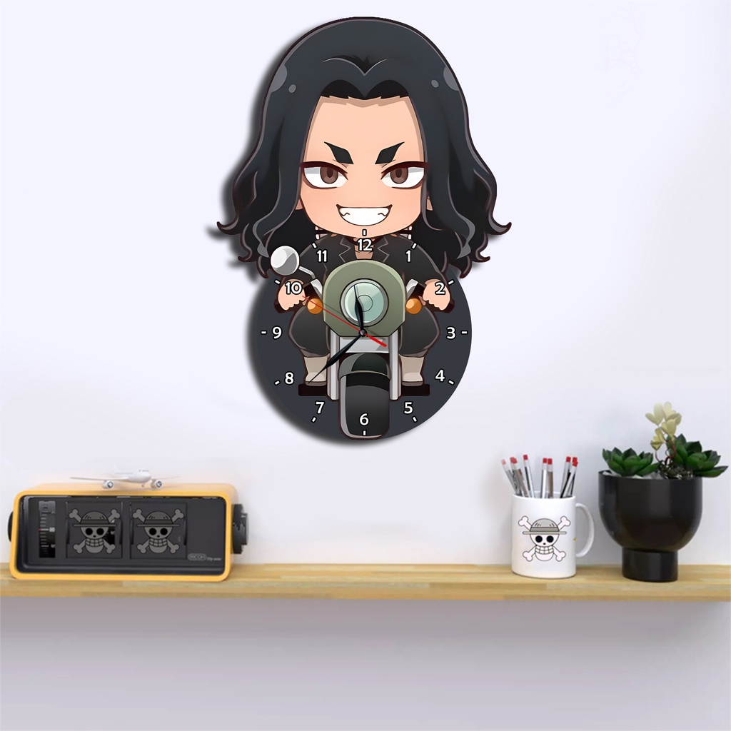 Jam Dinding Kayu Ukir 3D Design Anime Tokyo Revengers dekorasiku