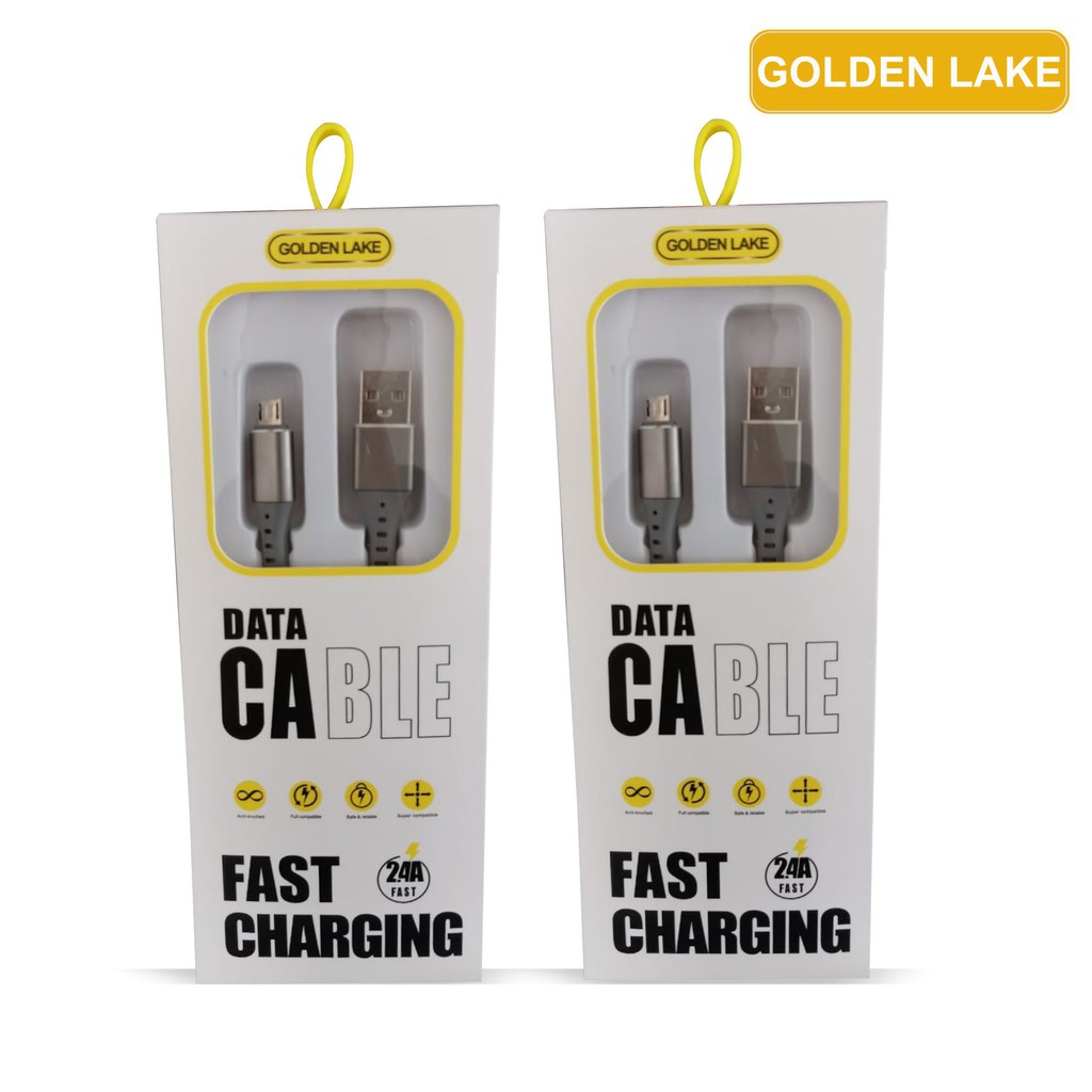 Kabel Data Golden Lake Micro USB Support Fast Charging 2.4A Nylon